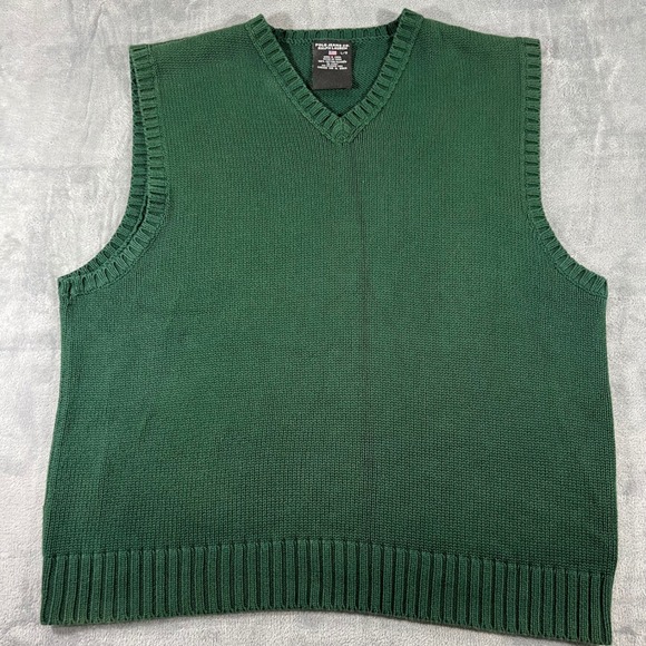 Polo Jeans Co. Ralph Lauren Other - Polo Jeans Co Ralph Lauren Mens Large Green Cotton V-Neck Knit Sweater Vest L